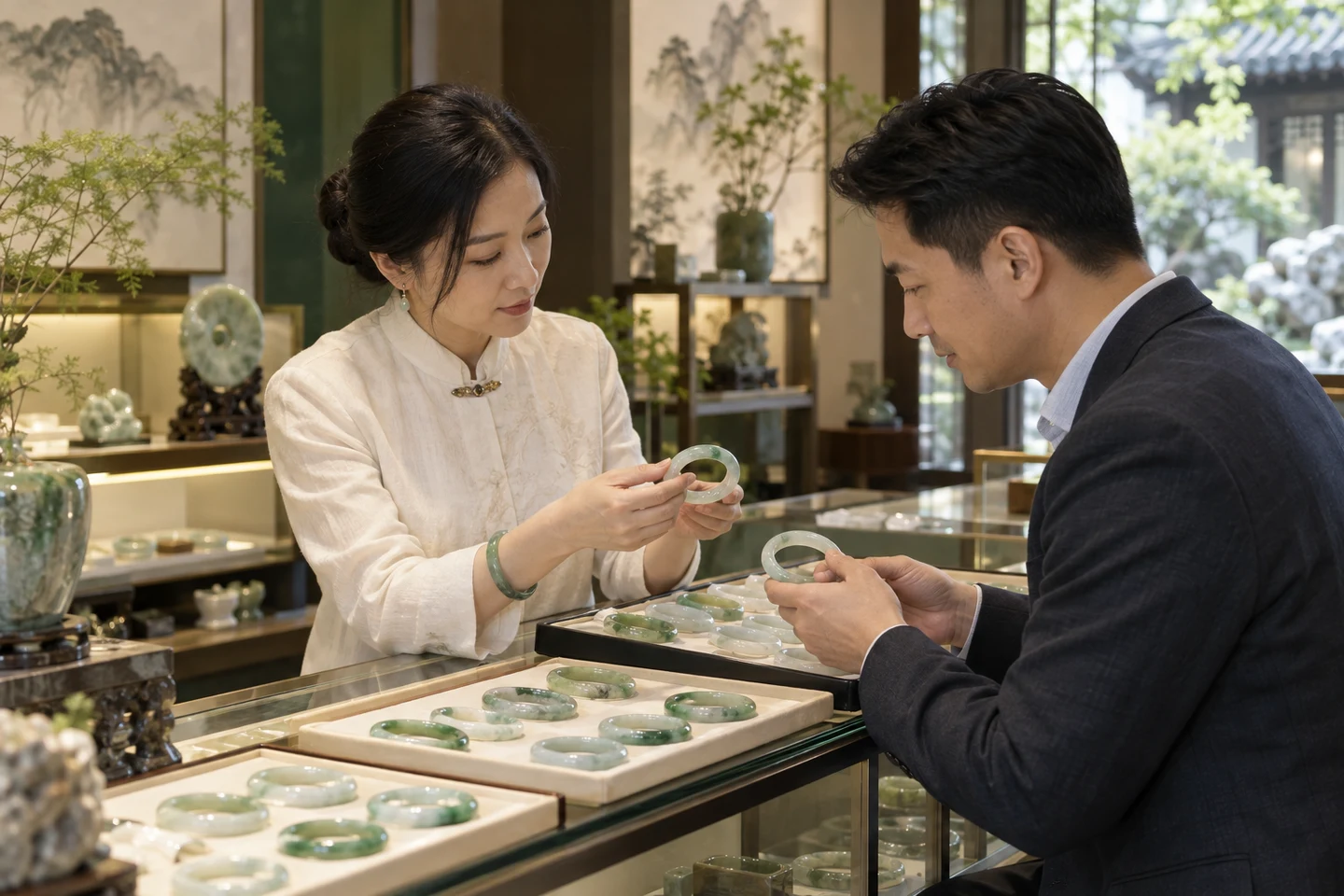 商家与往来客户沟通货品的AI生成场景示意